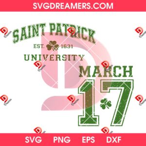 Saint Patrick University EST 1631 SVG PNG, St Patricks Day SVG PNG Design