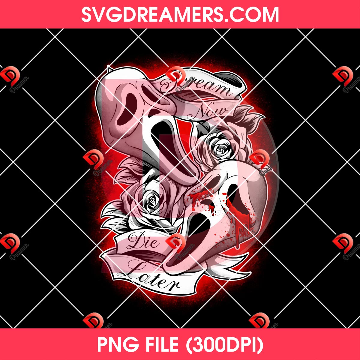 Scream Now Die Later PNG Design 2 Scream Now Die Later PNG Design