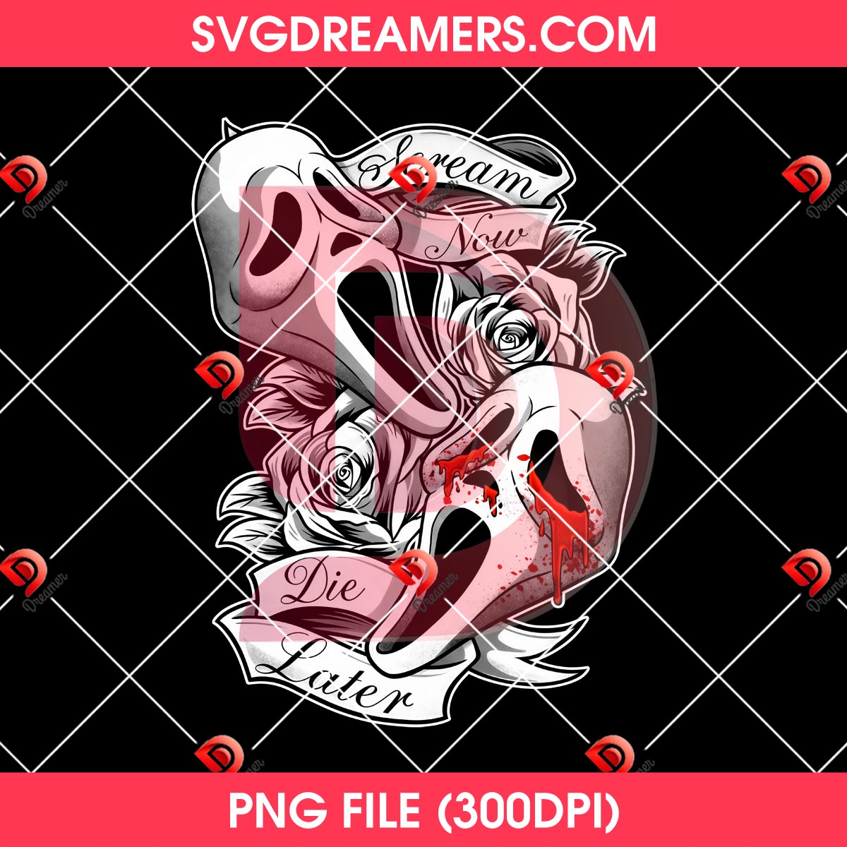 Scream Now Die Later PNG Design 4 Scream Now Die Later PNG Design
