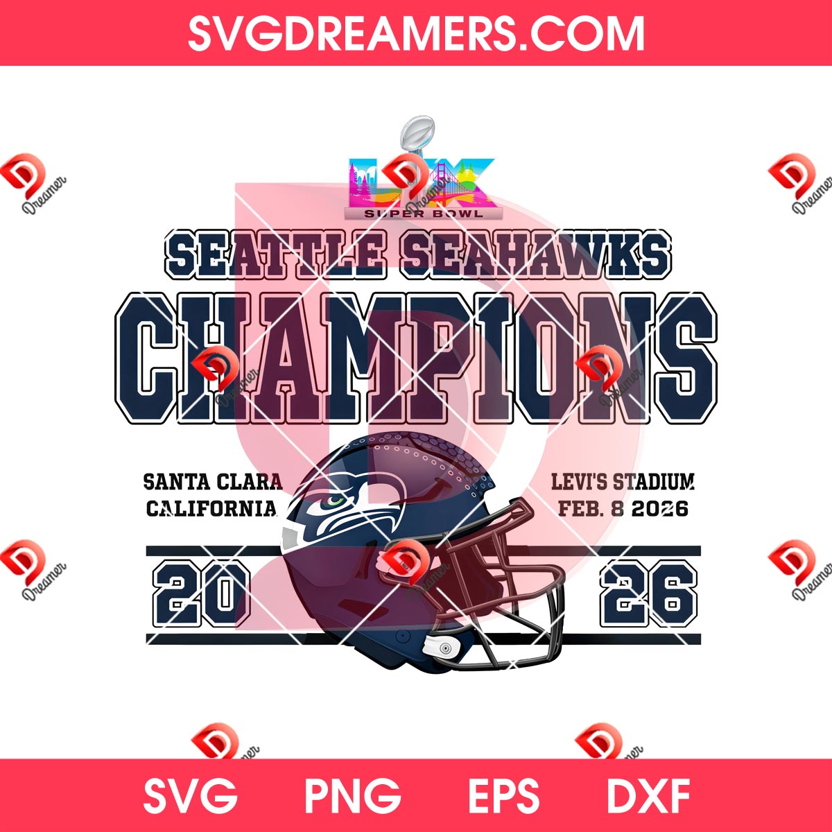 Seattle Seahawks Champions 2026 Super Bowl LX PNG Design 1 Seattle Seahawks Champions 2026 Super Bowl LX PNG Design
