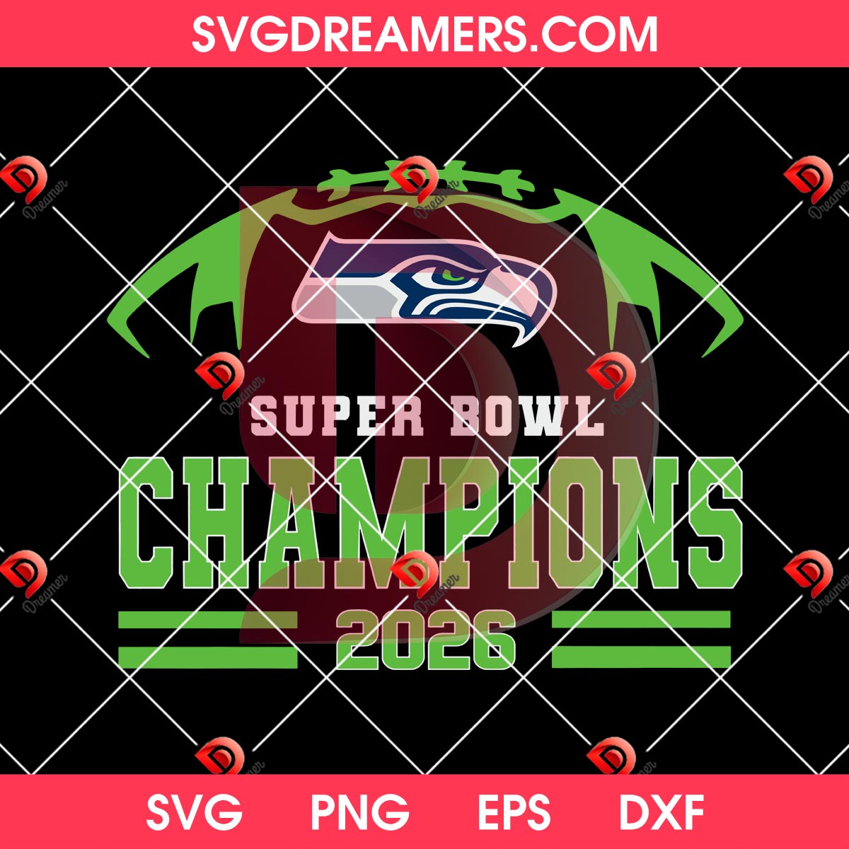 Seattle Seahawks Super Bowl Champions 2026 SVG PNG EPS DXF 2 Seattle Seahawks Super Bowl Champions 2026 SVG PNG EPS DXF