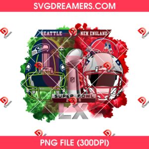 Seattle Seahawks VS Patriots Super Bowl LX 2026 Digital File PNG