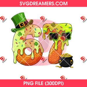 Six Seven 67 St Patricks Day PNG, Funny Six Seven 6 7 Irish Shamrock PNG, Lucky Charm PNG