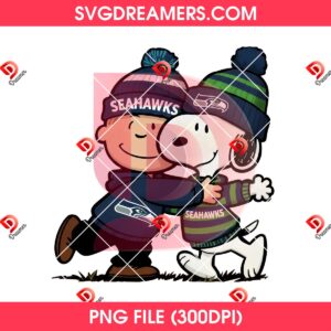Snoopy And Charlie Brown Seattle Seahawks 2026 Champions Super Bowl LX PNG