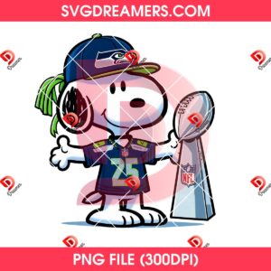 Snoopy Seattle Seahawks Super Bowl LX Champions 2026 PNG Design