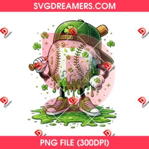 St Patricks Day Baseball PNG Design, Shamrock Baseball PNG Design, Funny Irish Sports