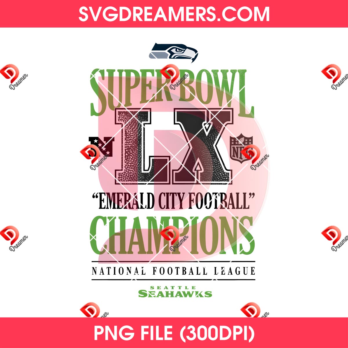 Super Bowl LX Emerald City Football Champions PNG, National Football League Seattle Seahawks PNG 1 Super Bowl LX Emerald City Football Champions PNG, National Football League Seattle Seahawks PNG
