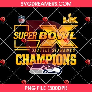 Super Bowl LX Seattle Seahawks Champions Gold Version PNG