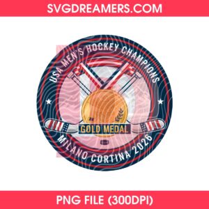USA Men's Hockey Champions PNG, Milano Cortina 2026 PNG