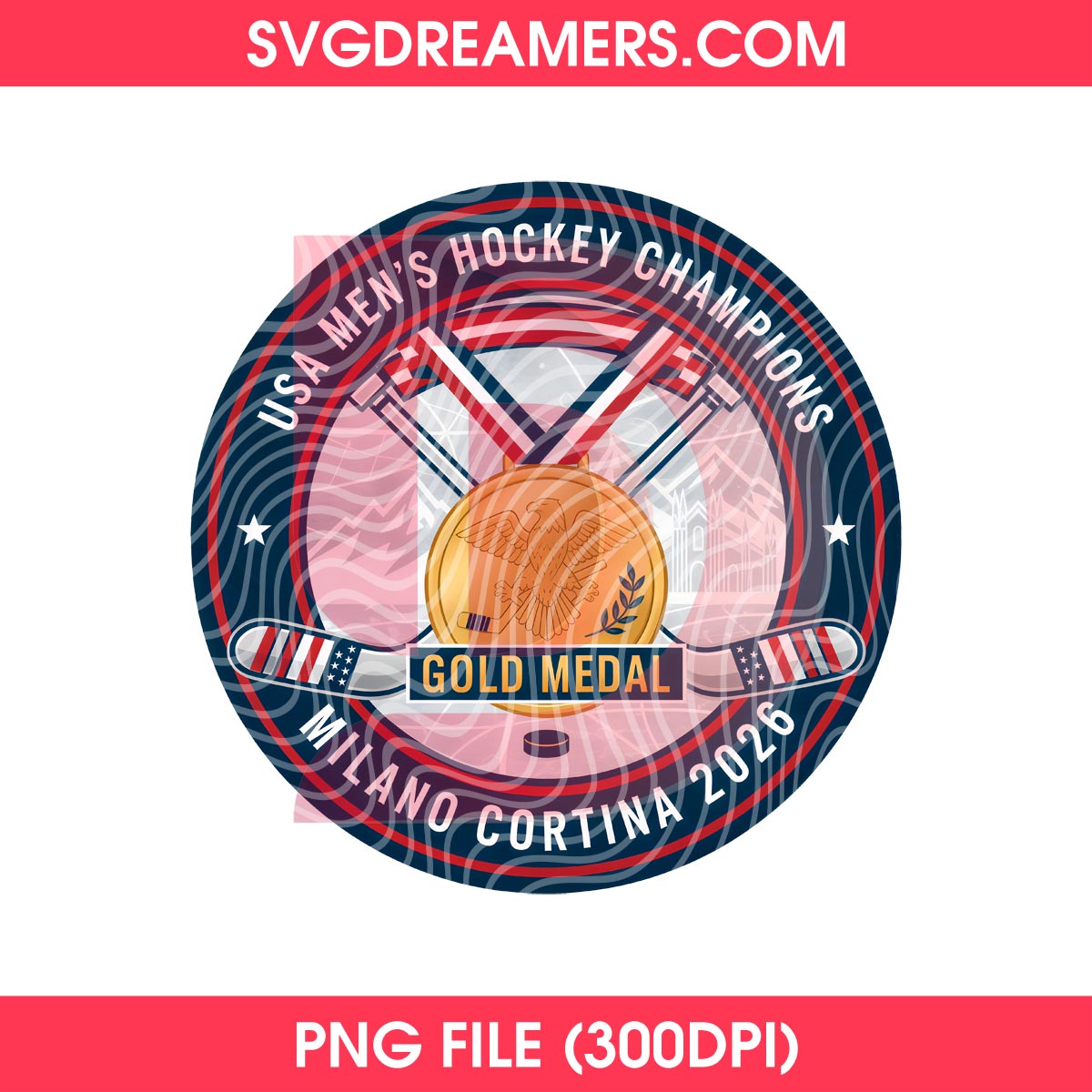 USA Men's Hockey Champions PNG, Milano Cortina 2026 PNG 1 USA Men's Hockey Champions PNG, Milano Cortina 2026 PNG