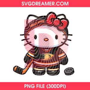 Anaheim Ducks Hello Kitty PNG, NHL Sport Hello Kitty Anaheim Hockey PNG