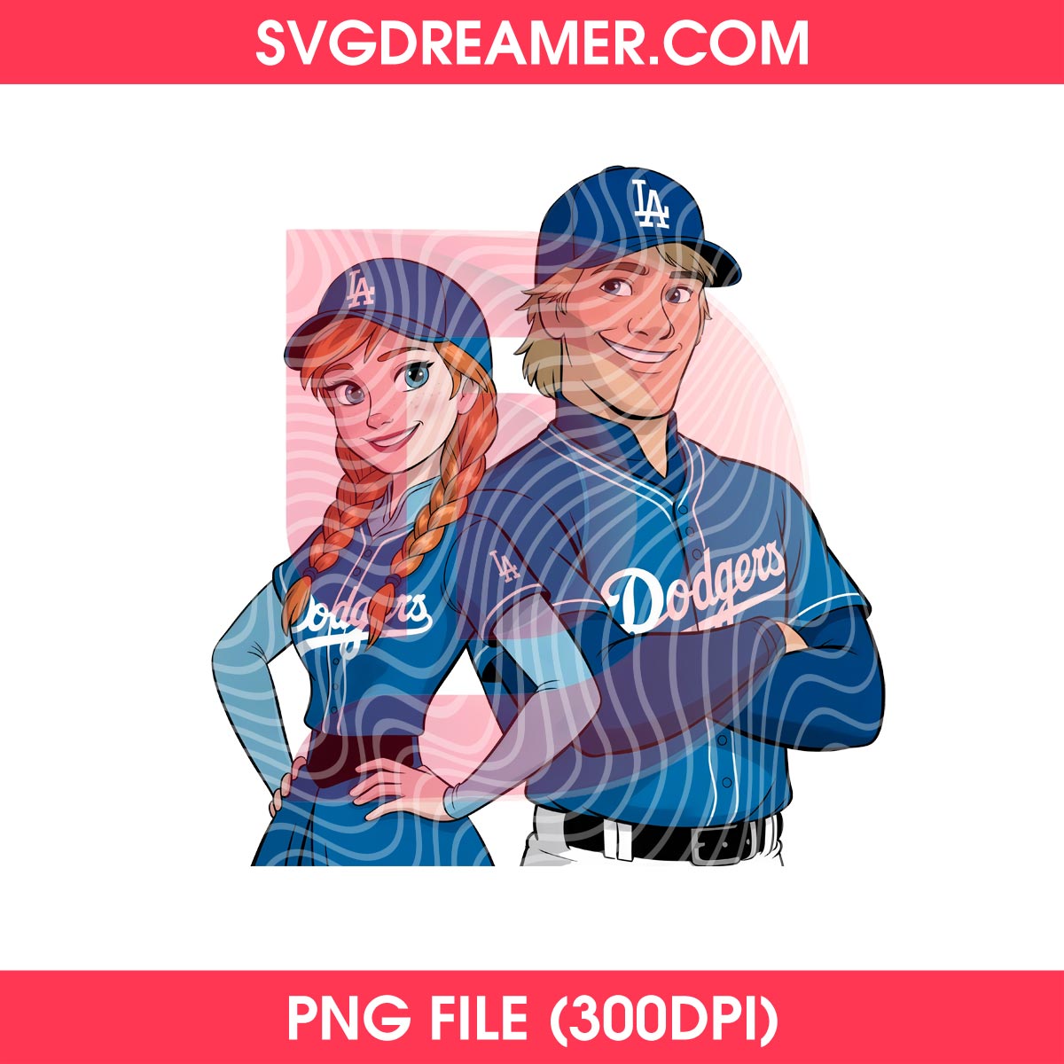 Anna And Kristoff LA Dodgers PNG, Disney Frozen Princess Los Angeles Baseball PNG 1 Anna And Kristoff LA Dodgers PNG, Disney Frozen Princess Los Angeles Baseball PNG