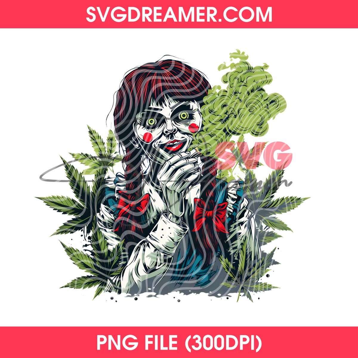 Bundle Horror Characters Cannabis PNG, Horror Killers Smoking Weed PNG Bundle 14 Annabelle Smoking Weed PNG, Horror Doll Cannabis 420 Marijuana PNG
