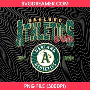 Athletics EST 1968 PNG Digital Download, Oakland Athletics Circle Logo Baseball Design PNG