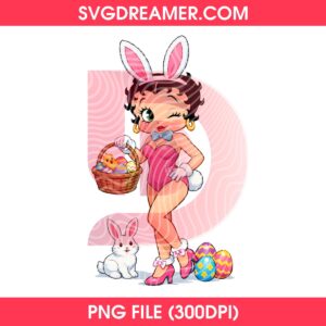 Betty Boop Bunny Easter 2026 PNG, Happy Easter Cute Cartoon Betty Bunny PNG