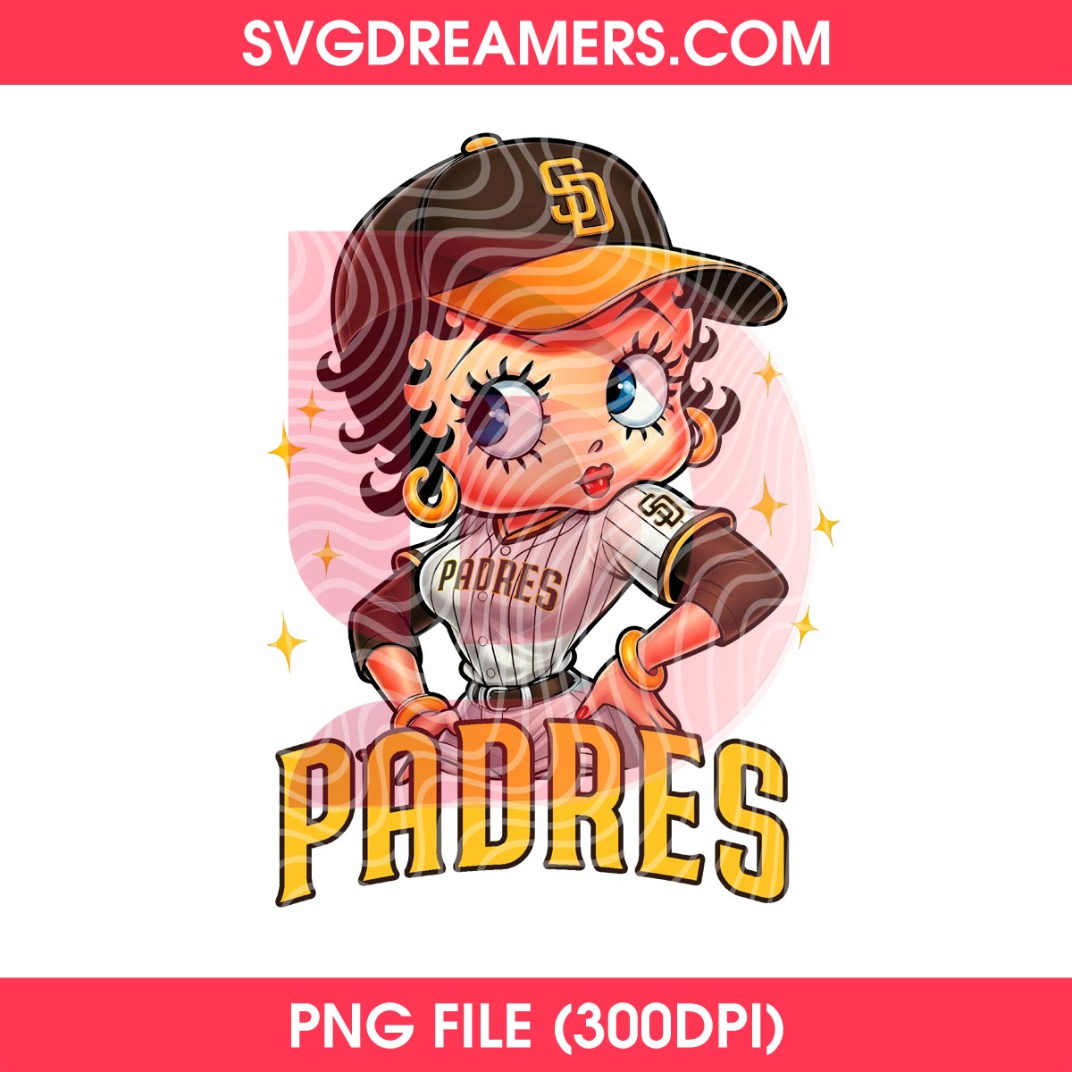 Betty Boop San Diego Padres Basetball PNG 2 Betty Boop San Diego Padres Basetball PNG