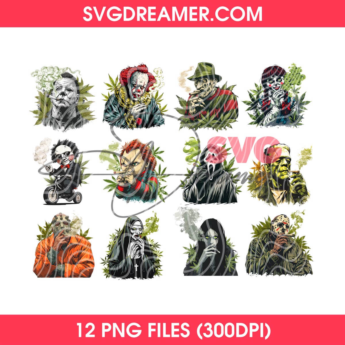 Bundle Horror Characters Cannabis PNG, Horror Killers Smoking Weed PNG Bundle 1 Bundle Horror Characters Cannabis PNG, Horror Killers Smoking Weed PNG Bundle