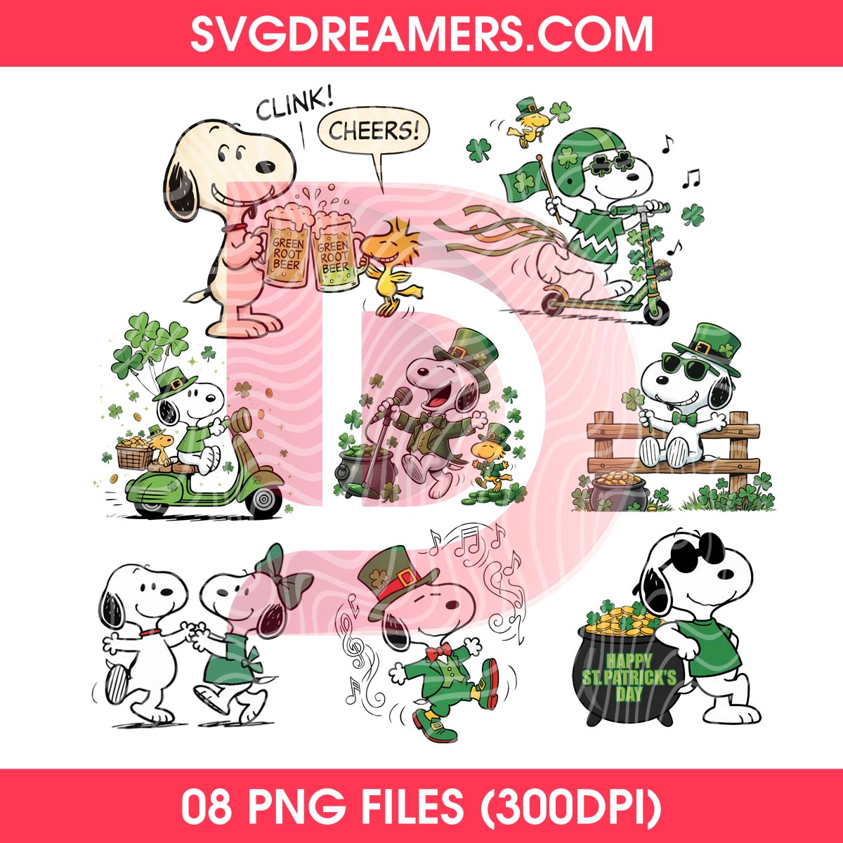 Bundle Snoopy St Patricks Day PNG 18 Bundle Snoopy St Patricks Day PNG