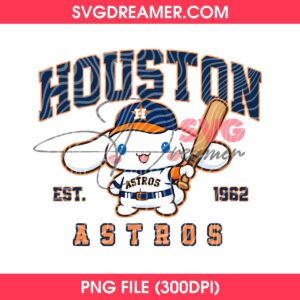 Cinnamoroll Houston Astros EST 1962 PNG, Astros Baseball Cinnamoroll Sanrio Cartoon PNG Design