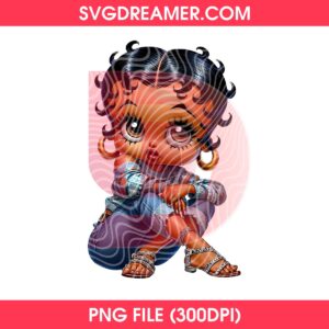 Cute Betty Boop African Girl PNG