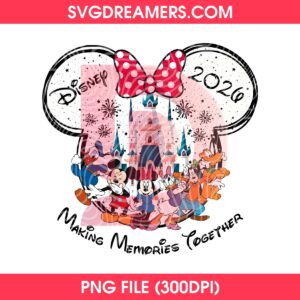 Disney Friends 2026 PNG, Making Memories Together Mickey Ears PNG