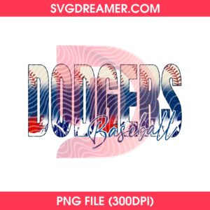 Dodgers Baseball Digital Design Clipart PNG