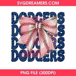 Dodgers Coquette Bow PNG Design Baseball, Los Angeles Dodgers Design Clipart PNG
