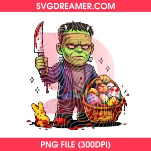Frankenstein Horror Easter 2026 PNG, Easter Eggs Horror Character PNG