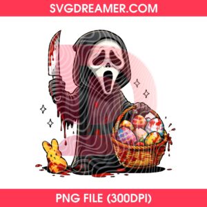 Ghostface Horror Easter 2026 PNG, Easter Eggs Horror Ghostface Scream PNG