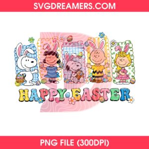 Happy Easter Snoopy And Friends PNG, Peanuts Easter 2026 PNG Design
