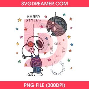 Harrys Styles X Snoopy PNG, Harrys Styles Kiss All The Time Disco Occasionally PNG