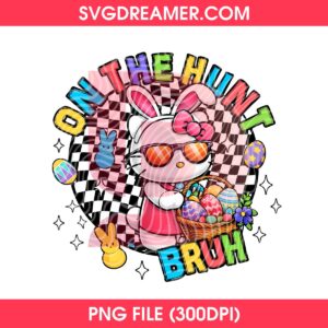 Hello Kitty On The Hunt Bruh PNG, Hello Kitty Happy Easter 2026 PNG