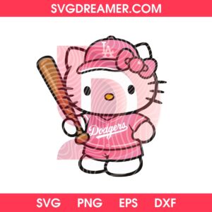 Pink Dodgers Sanrio Cartoon Characters PNG Bundle, Hello Kitty My Melody Kuromi LA Dodgers Bundle PNG 11 Hello Kitty Pink LA Dodgers Jersey SVG PNG, Baseball Cartoon Hello Kitty Los Angeles PNG SVG