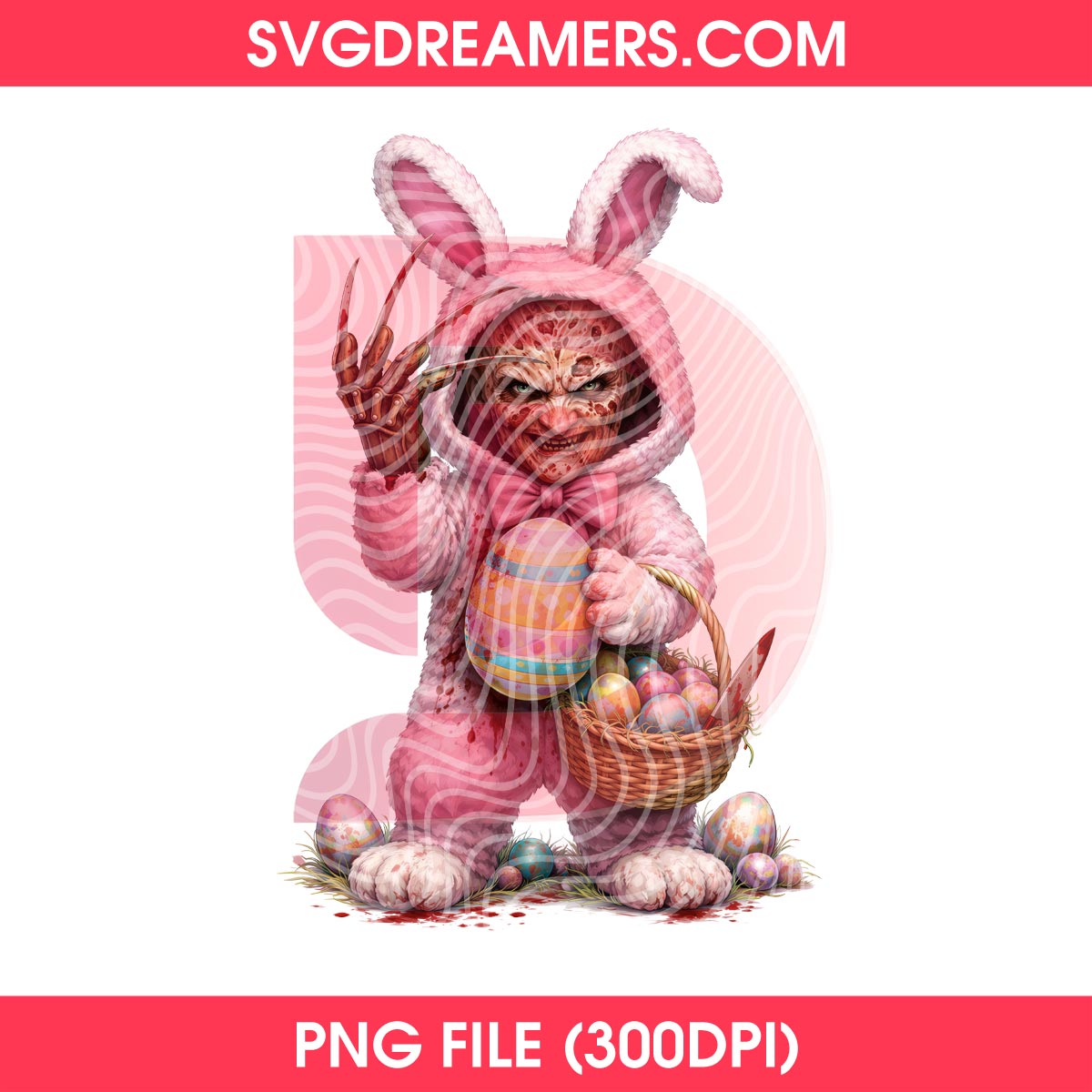 Horror Freddy Krueger Bunny Easter Designed By SVG Dreamers PNG 1 Horror Freddy Krueger Bunny Easter Designed By SVG Dreamers PNG