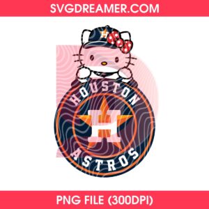 Houston Astros Logo With Hello Kitty PNG, MLB Baseball Astros Hello Kitty PNG