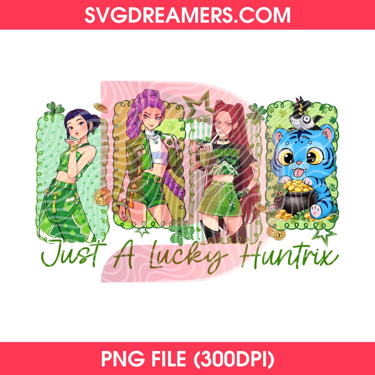 Just A Lucky Huntrix Saja Girls PNG Design, St Patricks Kpop Saja Girls PNG, Demon Hunters Lucky Shamrock PNG 1 Just A Lucky Huntrix Saja Girls PNG Design, St Patricks Kpop Saja Girls PNG, Demon Hunters Lucky Shamrock PNG