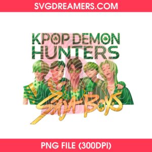 Kpop Demon Hunters Saja Boys St Patricks Day PNG, Lucky Shamrock Boys Huntrix PNG