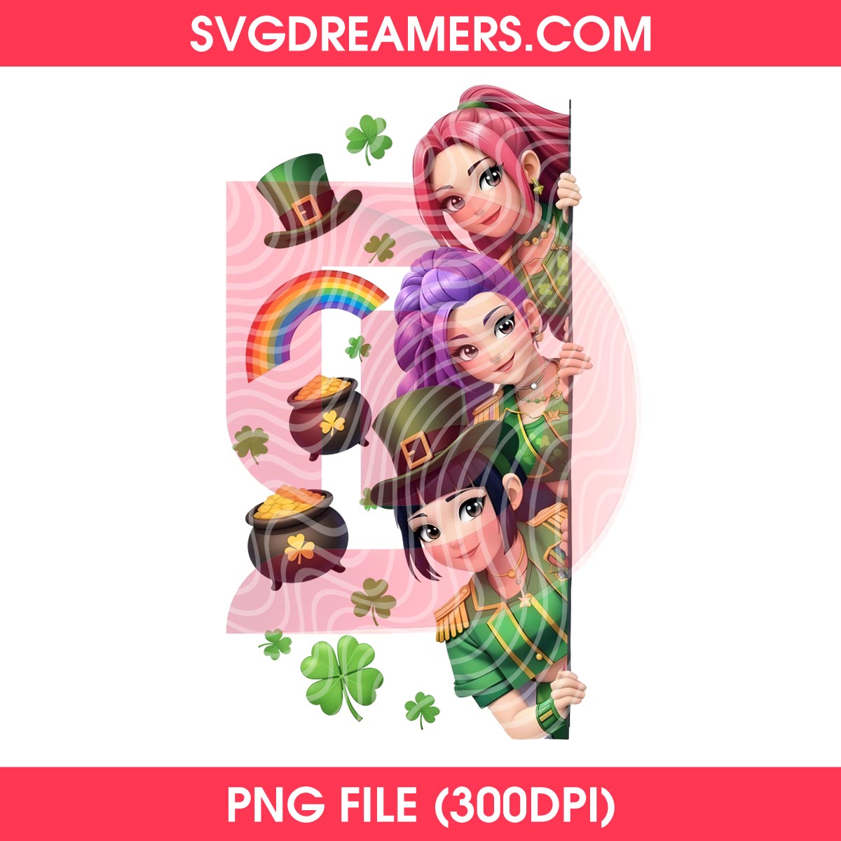 Kpop St Patricks Saja Girls PNG, Demon Hunters St Patricks Huntrix PNG 1 Kpop St Patricks Saja Girls PNG, Demon Hunters St Patricks Huntrix PNG