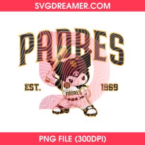 Kuromi San Diego Padres Baseball PNG Design
