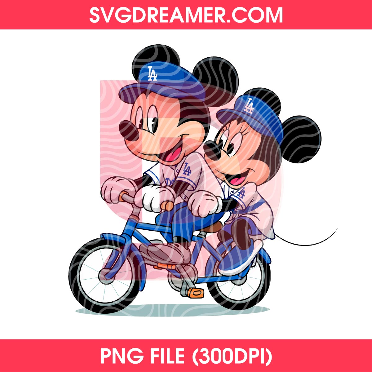 Mickey And Minnie Riding Together On A Bicycle PNG, LA Dodgers Couple Mickey Minnie PNG 2 Mickey And Minnie Riding Together On A Bicycle PNG, LA Dodgers Couple Mickey Minnie PNG