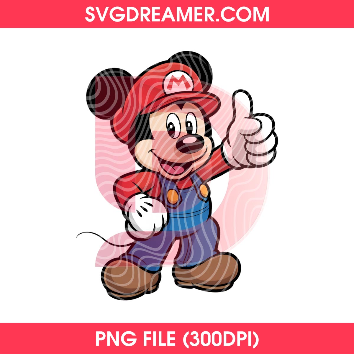 Mickey Mouse Wearing Super Mario Outfits PNG 4 Mickey Mouse Wearing Super Mario Outfits PNG