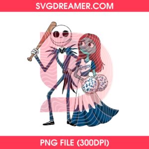 Nightmare Couple LA Dodgers PNG, Los Angeles Baseball Jack And Sally PNG