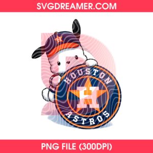 Pochacco With Houston Astros Logo PNG, Sanrio Cartoon Character Baseball Astros PNG