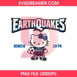 San Jose Earthquakes Soccer Hello Kitty PNG, Hello Kitty Earthquakes Team PNG