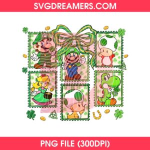 St Patricks Day Super Mario Game Characters PNG