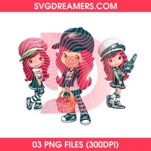 Strawberry Shortcake Girl Philadelphia Eagles Football PNG
