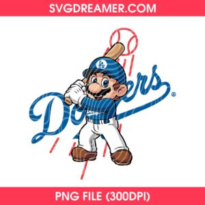 Super Mario Los Angeles Dodgers Player PNG, Baseball Games Mario PNG