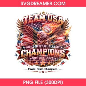 Team USA World Baseball Classic Champions Victory 2026 PNG
