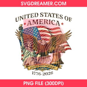 United States Of America 250th Anniversary PNG, 1776 2026 USA Independence Day PNG