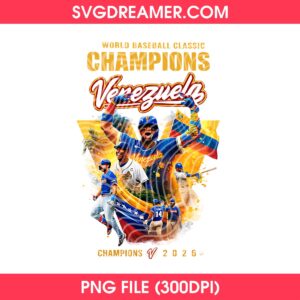 World Baseball Classic Champions Venezuela 2026 PNG Design